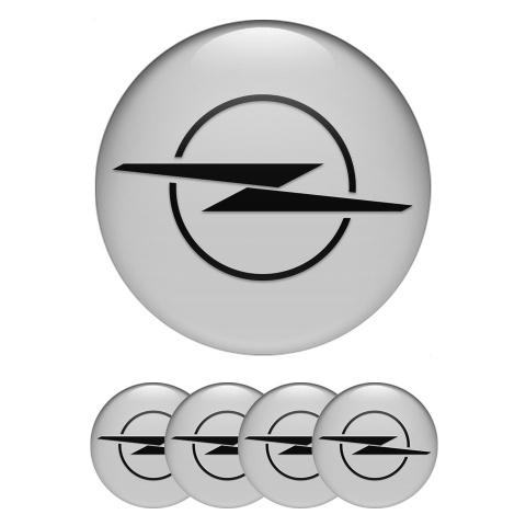 Opel Center Wheel Caps Stickers Grey Base Dark Blitz Logo Design