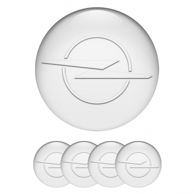 Opel Wheel Emblem for Center Caps White Fill Transparent Blitz Logo