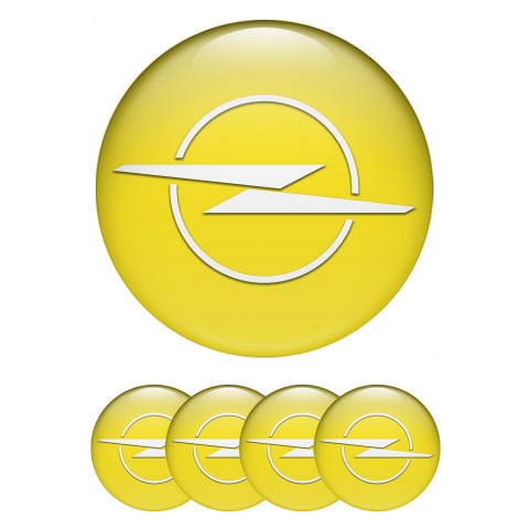 Opel Emblem for Wheel Center Caps Yellow Fill White Blitz Edition