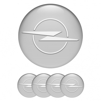 Opel Emblem for Center Wheel Caps Grey Background White Blitz Edition