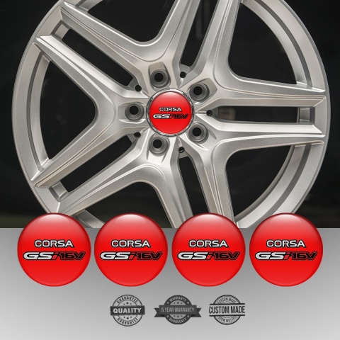 Opel Corsa Wheel Emblem for Center Caps Crimson GSI 16V Red Logo