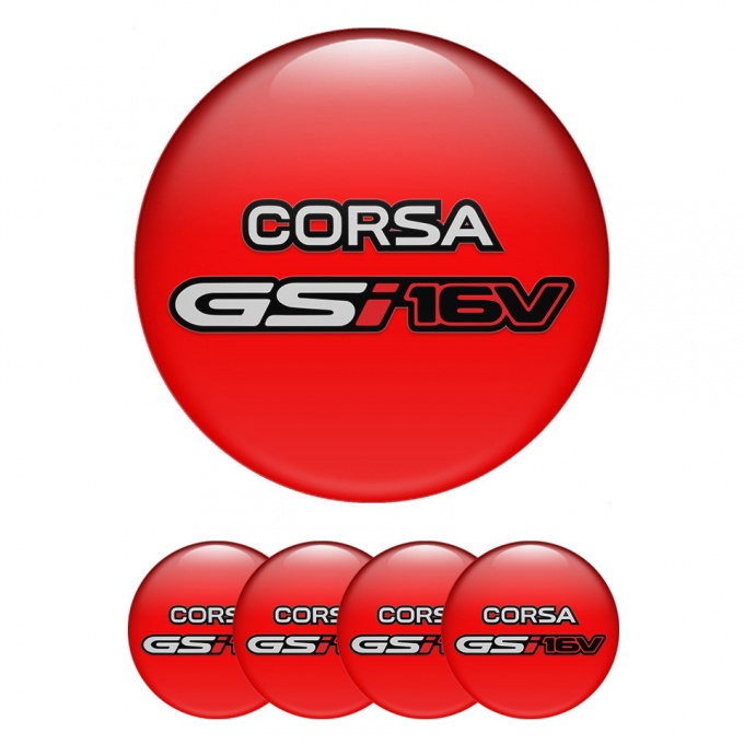 Opel Corsa Wheel Emblem for Center Caps Crimson GSI 16V Red Logo