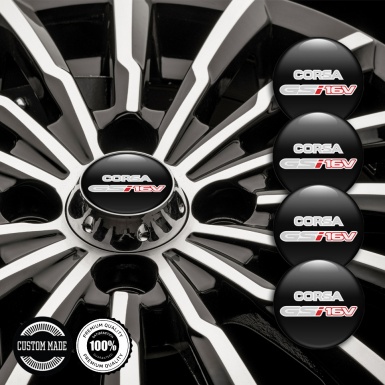Opel Corsa Center Wheel Caps Stickers Black Grey GSI 16v Sport