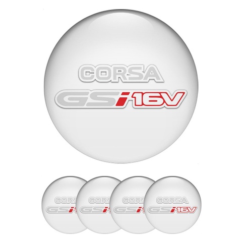 Opel Corsa Emblems for Center Wheel Caps White Grey GSI 16v Sport