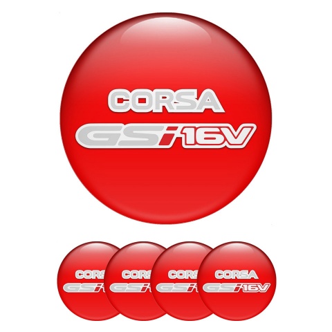 Opel Corsa Wheel Stickers for Center Caps Red Grey GSI 16v Sport