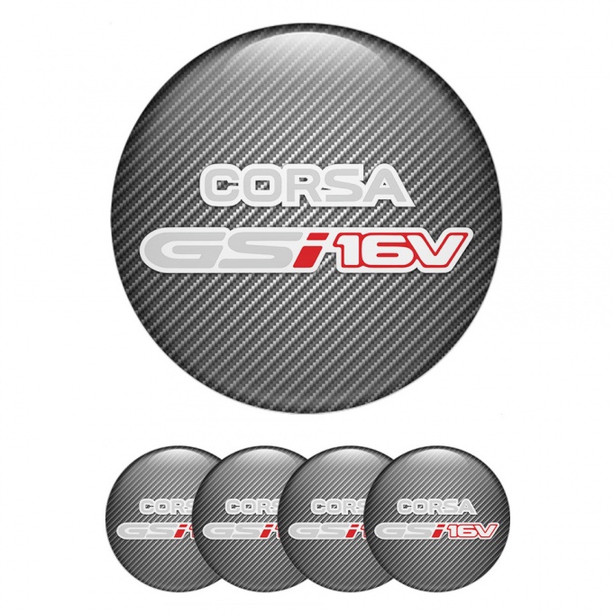 Opel Corsa Stickers for Wheels Center Caps Carbon Mesh GSI 16v Sport