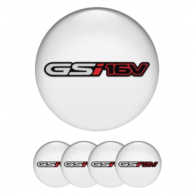 Opel GSI Center Wheel Caps Stickers White Fill 16v Sport Variant
