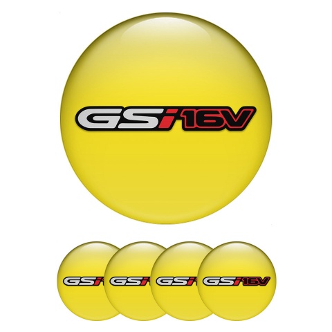 Opel GSI Wheel Stickers for Center Caps Yellow Base 16v Sport Edition