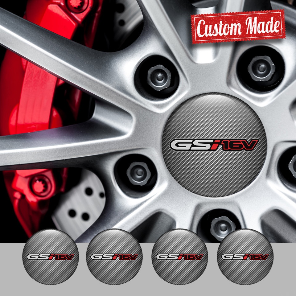 Opel GSI Stickers for Center Wheel Caps Carbon Fiber 16v Sport Edition ...