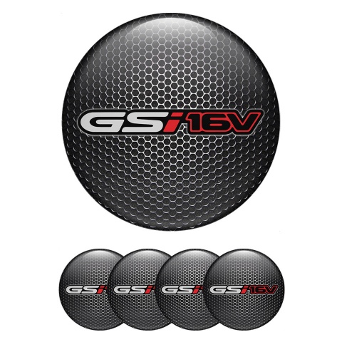 Opel GSI Silicone Stickers for Center Wheel Caps Steel Grate 16v Edition