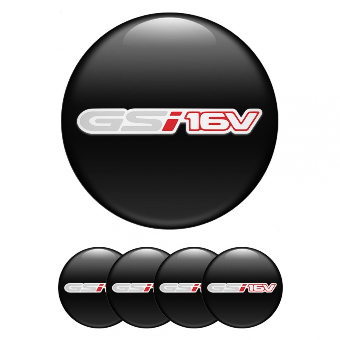 Opel GSI Domed Stickers for Wheel Center Caps Black White Sport Logo