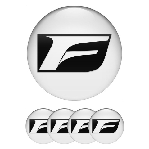 Lexus F Center Caps Wheel Emblem White Base Black Sport Edition