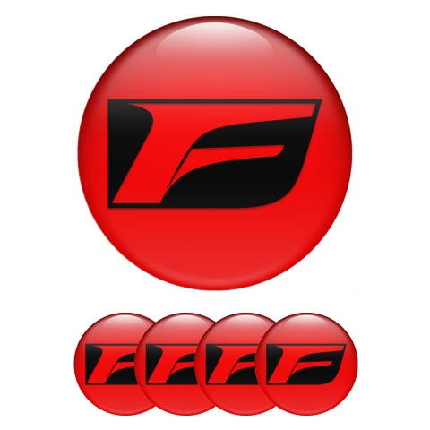 Lexus F Wheel Emblem for Center Caps Red Base Black Sport Division