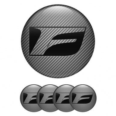 Lexus F Emblem for Center Wheel Caps Carbon Effect Black Sport Logo