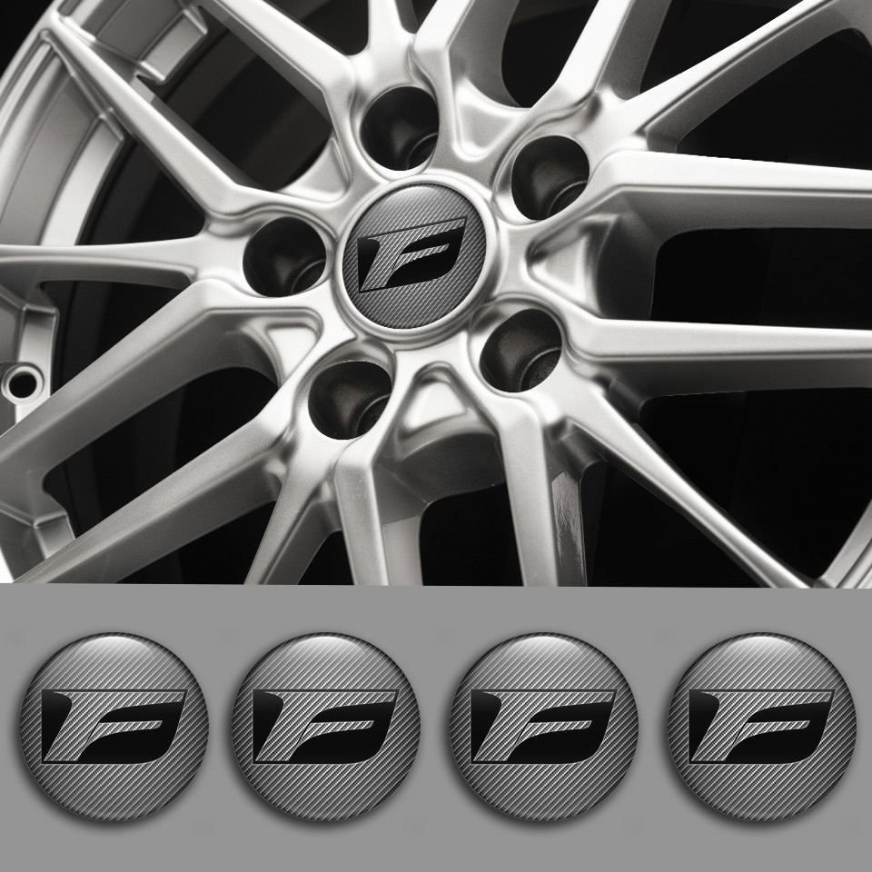 Lexus F Emblem for Center Wheel Caps Carbon Effect Black Sport Logo ...