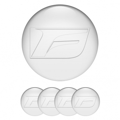Lexus F Emblems for Center Wheel Caps Pearl Base White Sport Series