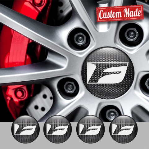 Lexus F Wheel Emblem for Center Caps Steel Grate White Logo