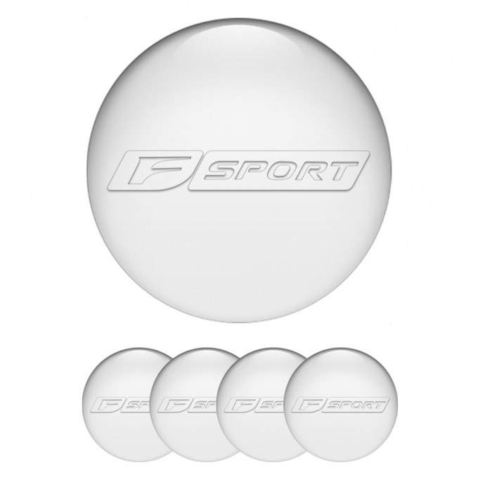 Lexus F Sport Emblem for Wheel Center Caps Pearl White Dense Logo
