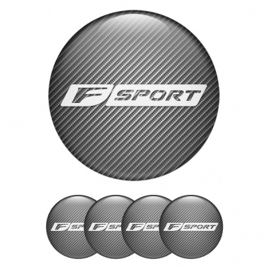 Lexus F Sport Wheel Stickers for Center Caps Carbon White Dense Logo