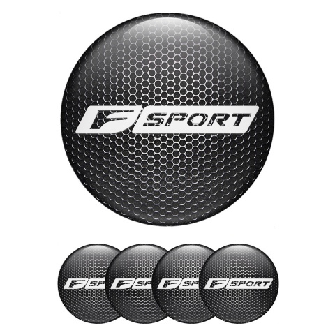 Lexus F Sport Center Caps Wheel Emblem Steel Mesh White Dense Logo