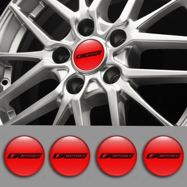 Lexus F Sport Emblem for Wheel Center Caps Red Black Dense Logo