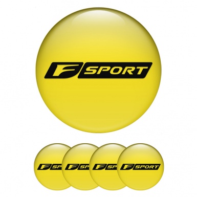 Lexus F Sport Emblem for Center Wheel Caps Yellow Black Dense Logo