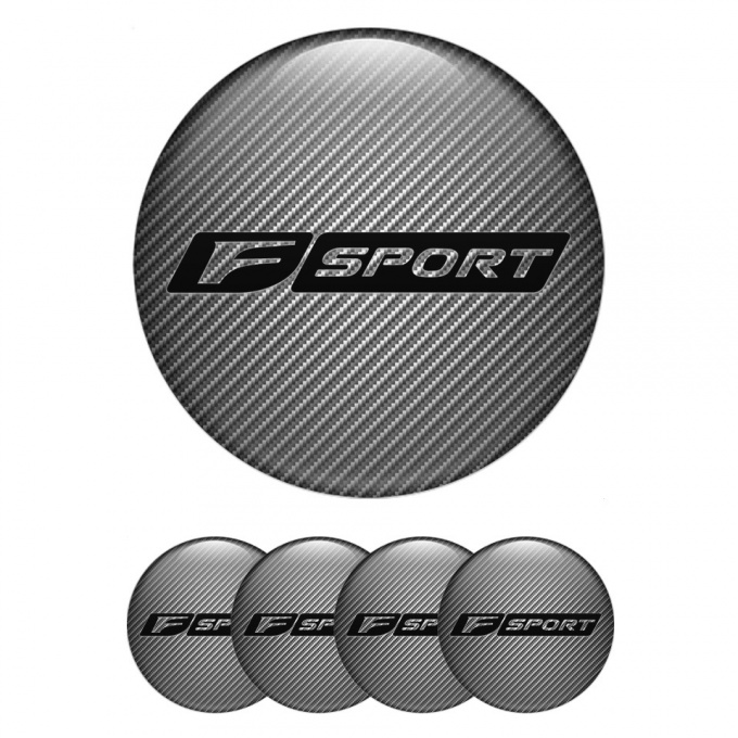 Lexus F Sport Emblems for Center Wheel Caps Carbon Black Dense Logo