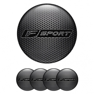Lexus F Sport Center Caps Wheel Emblem Metal Grate Black Dense Logo