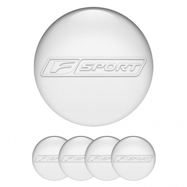 Lexus F Center Caps Wheel Emblem White White Outline Sport Edition