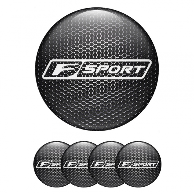 Lexus F Emblem for Center Wheel Caps Dark White Outline Sport Edition