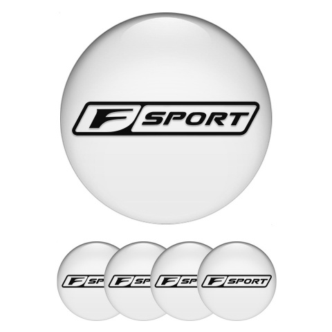 Lexus F Emblems for Center Wheel Caps White Dark Outline Sport Edition