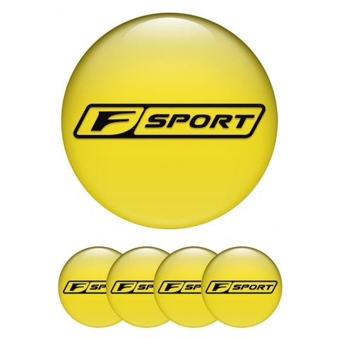 Lexus F Stickers for Center Wheel Caps Yellow Dark Outline Sport Variant