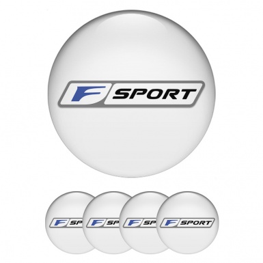 Lexus F Center Wheel Caps Stickers Pearl Base White Blue Sport Logo