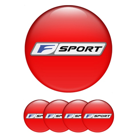 Lexus F Emblems for Center Wheel Caps Red Base White Blue Sport Logo