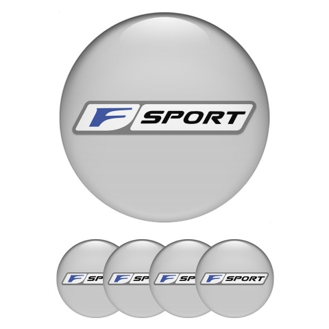 Lexus F Wheel Emblem for Center Caps Grey Fill White Blue Sport Motif