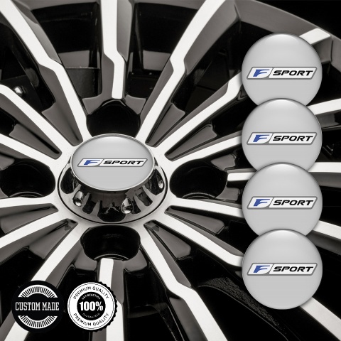 Lexus F Wheel Emblem for Center Caps Grey Fill White Blue Sport Motif