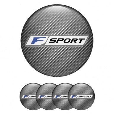Lexus F Stickers for Wheels Center Caps Carbon Fiber White Blue Logo