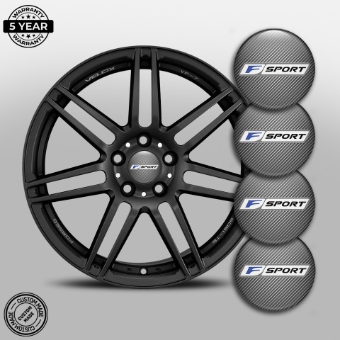 Lexus F Stickers for Wheels Center Caps Carbon Fiber White Blue Logo