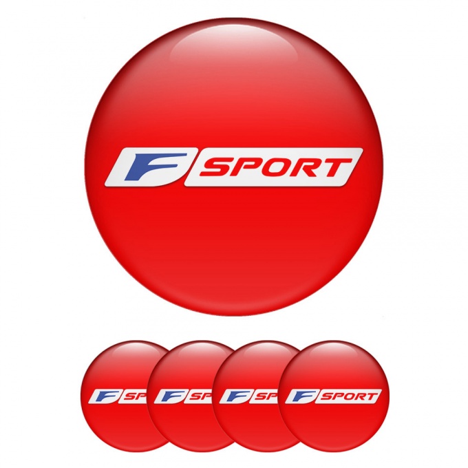 Lexus F Emblems for Center Wheel Caps Red Base Blue Red Sport Motif