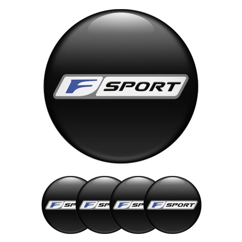 Lexus F Emblem for Center Wheel Caps Black Base Grey Frame Edition