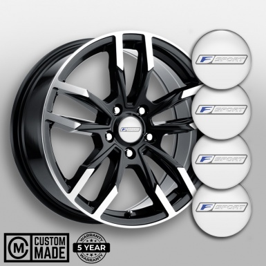 Lexus F Center Wheel Caps Stickers White Base Grey Frame Variant