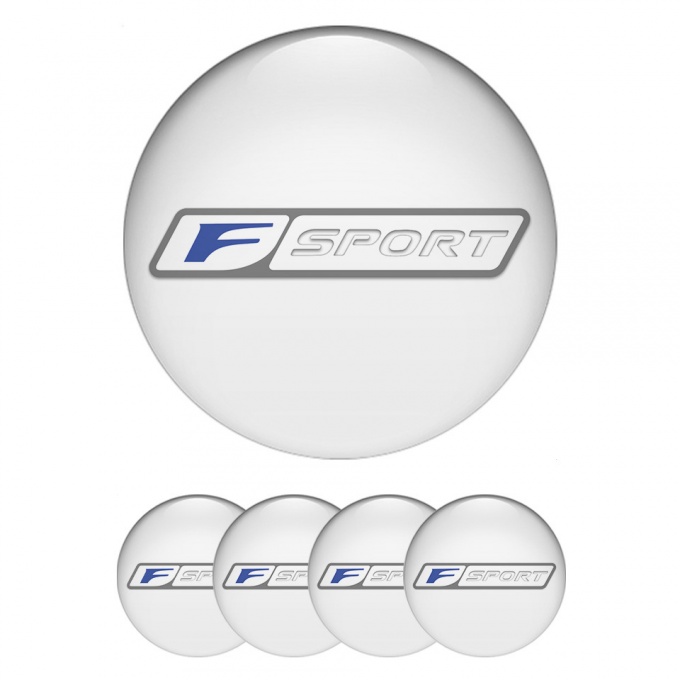 Lexus F Center Wheel Caps Stickers White Base Grey Frame Variant