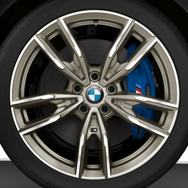BMW Domed Stickers Wheel Center Cap Blue Devil