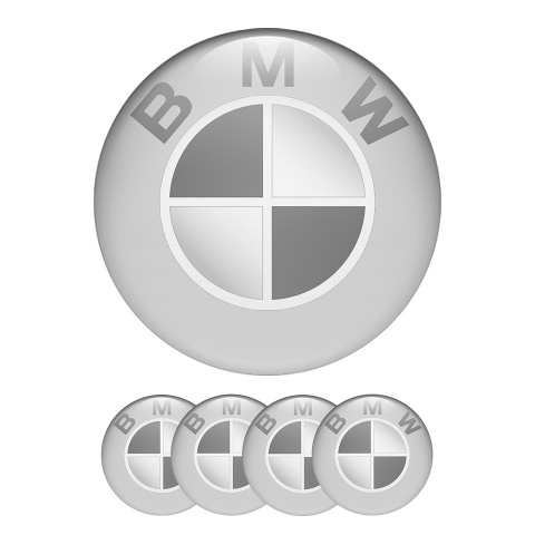 BMW Silicone Stickers Center Hub 3D Classic Grey