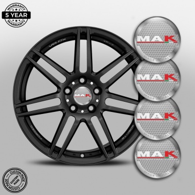 MAK Center Caps Wheel Emblem Honeycomb Motif Silver Ring Edition