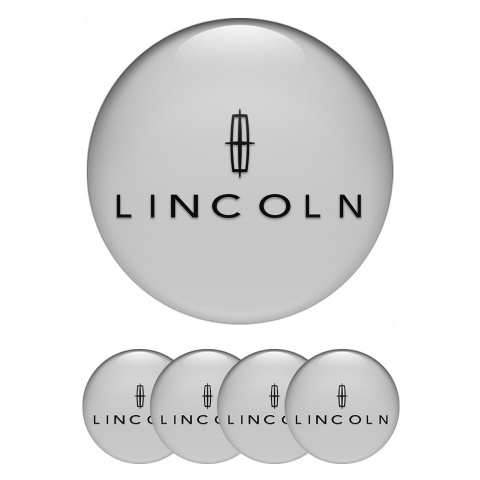 Lincoln Stickers for Center Wheel Caps Grey Print Black Star Edition