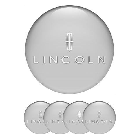 Lincoln Silicone Stickers for Center Wheel Caps Grey Print White Logo