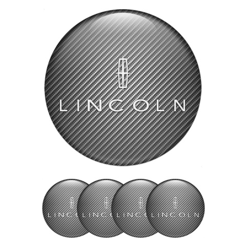 Lincoln Domed Stickers for Wheel Center Caps Carbon Color White Logo