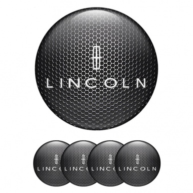 Lincoln Stickers for Center Wheel Caps Metallic Surface White Logo