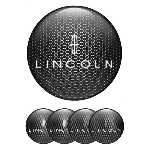 Lincoln Stickers for Center Wheel Caps Metallic Surface White Logo